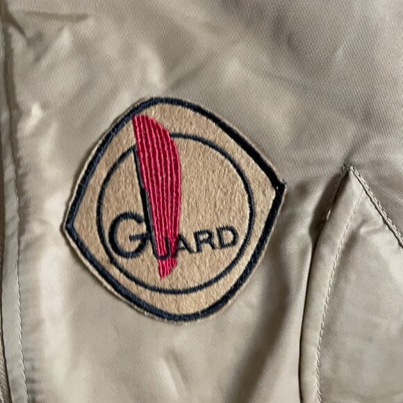 Uncle Ralph Mens Medium Bomber Jacket With Embroidered Patches Beige & Orange - Picture 5 of 11